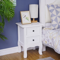 Thumbnail for French Bedside Table Nightstand White Set of 2