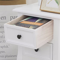 Thumbnail for French Bedside Table Nightstand White Set of 2