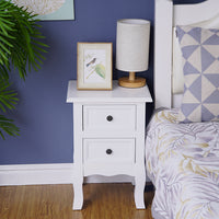 Thumbnail for French Bedside Table Nightstand White Set of 2