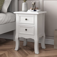 Thumbnail for French Bedside Table Nightstand White Set of 2