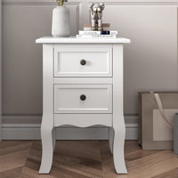 Thumbnail for French Bedside Table Nightstand White Set of 2