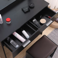 Thumbnail for Fidel Vanity Set with Cushioned Stool and Lighted Mirror- Black