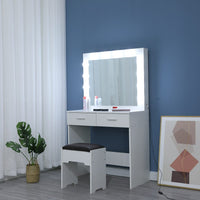 Thumbnail for Fidel Vanity Set with Cushioned Stool and Lighted Mirror- White