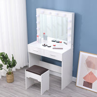 Thumbnail for Fidel Vanity Set with Cushioned Stool and Lighted Mirror- White