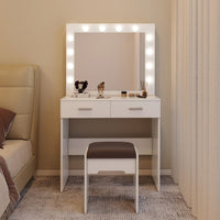 Thumbnail for Fidel Vanity Set with Cushioned Stool and Lighted Mirror- White