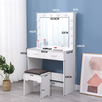 Thumbnail for Fidel Vanity Set with Cushioned Stool and Lighted Mirror- White