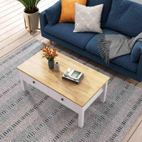 Thumbnail for Sleek Natural Wood Rectangle Coffee Table