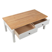 Thumbnail for Sleek Natural Wood Rectangle Coffee Table