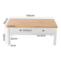 Thumbnail for Sleek Natural Wood Rectangle Coffee Table