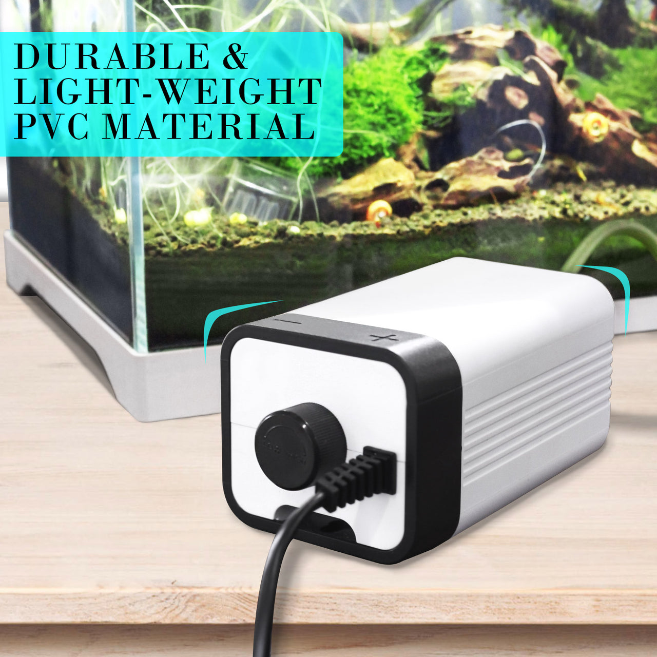 Dynamic Power Aquarium Air Pump Oxygen Hydroponic 2 Outlet 180L/H 4W