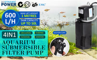 Thumbnail for Dynamic Power Aquarium Submersible Filter 600L/H 8W 1m Pond Pump