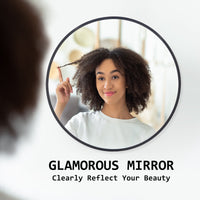 Thumbnail for La Bella Black Wall Mirror Round Aluminum Frame Makeup Decor Bathroom Vanity 70cm