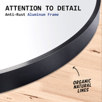 Thumbnail for La Bella Black Wall Mirror Round Aluminum Frame Makeup Decor Bathroom Vanity 70cm