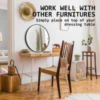 Thumbnail for La Bella Black Wall Mirror Round Aluminum Frame Makeup Decor Bathroom Vanity 70cm