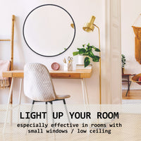 Thumbnail for La Bella Black Wall Mirror Round Aluminum Frame Makeup Decor Bathroom Vanity 70cm