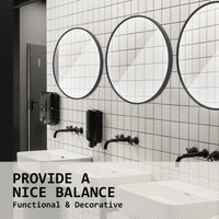 Thumbnail for La Bella Black Wall Mirror Round Aluminum Frame Makeup Decor Bathroom Vanity 70cm