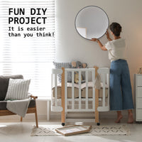 Thumbnail for La Bella Black Wall Mirror Round Aluminum Frame Makeup Decor Bathroom Vanity 70cm