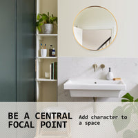 Thumbnail for La Bella Gold Wall Mirror Round Aluminum Frame Makeup Decor Bathroom Vanity 50cm