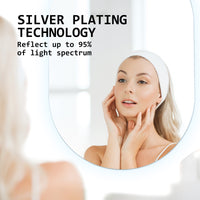 Thumbnail for La Bella LED Wall Mirror Oval Touch Anti-Fog Makeup Decor Bathroom Vanity 50 x 75cm