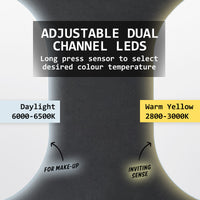 Thumbnail for La Bella LED Wall Mirror Oval Touch Anti-Fog Makeup Decor Bathroom Vanity 50 x 75cm
