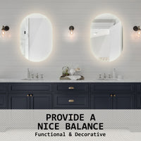 Thumbnail for La Bella LED Wall Mirror Oval Touch Anti-Fog Makeup Decor Bathroom Vanity 50 x 75cm