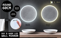 Thumbnail for La Bella LED Wall Mirror Round Touch Anti-Fog Makeup Decor Bathroom Vanity 60cm