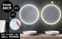 Thumbnail for La Bella LED Wall Mirror Round Touch Anti-Fog Makeup Decor Bathroom Vanity 80cm