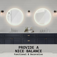 Thumbnail for La Bella LED Wall Mirror Round Touch Anti-Fog Makeup Decor Bathroom Vanity 80cm