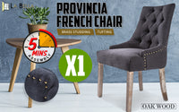 Thumbnail for La Bella Black (Charcoal) French Provincial Dining Chair Amour Oak Leg