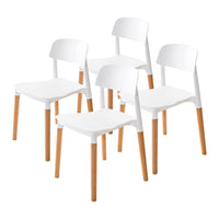 Thumbnail for La Bella 4 Set White Retro Belloch Stackable Dining Cafe Chair