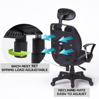 Thumbnail for Korean Black Office Chair Ergonomic SUPERB