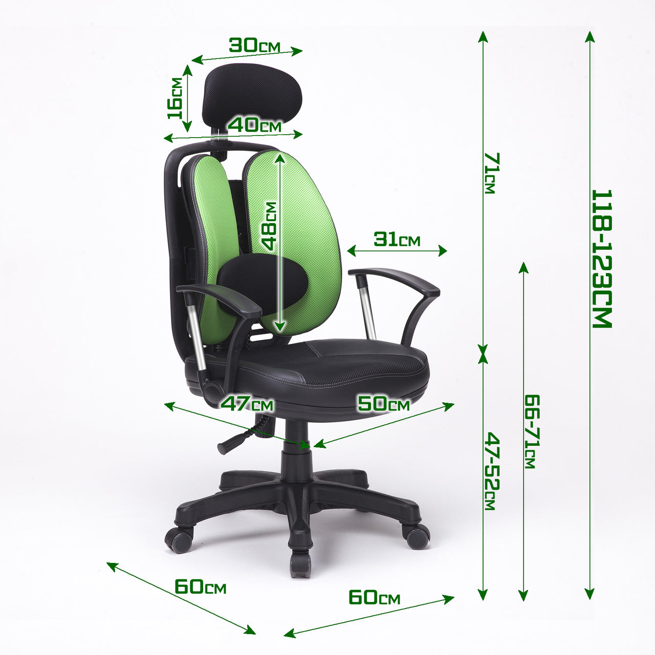 Korean Green Office Chair Ergonomic SUPERB