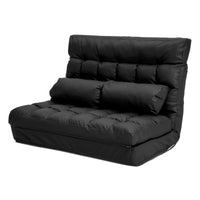 Thumbnail for La Bella Double Seat Couch Bed Black Sofa Gemini Leather