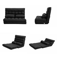 Thumbnail for La Bella Double Seat Couch Bed Black Sofa Gemini Leather