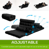 Thumbnail for La Bella Double Seat Couch Bed Black Sofa Gemini Leather