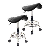 Thumbnail for Forever Beauty 2 Set Black Salon Barber Stool Swivel Saddle Type