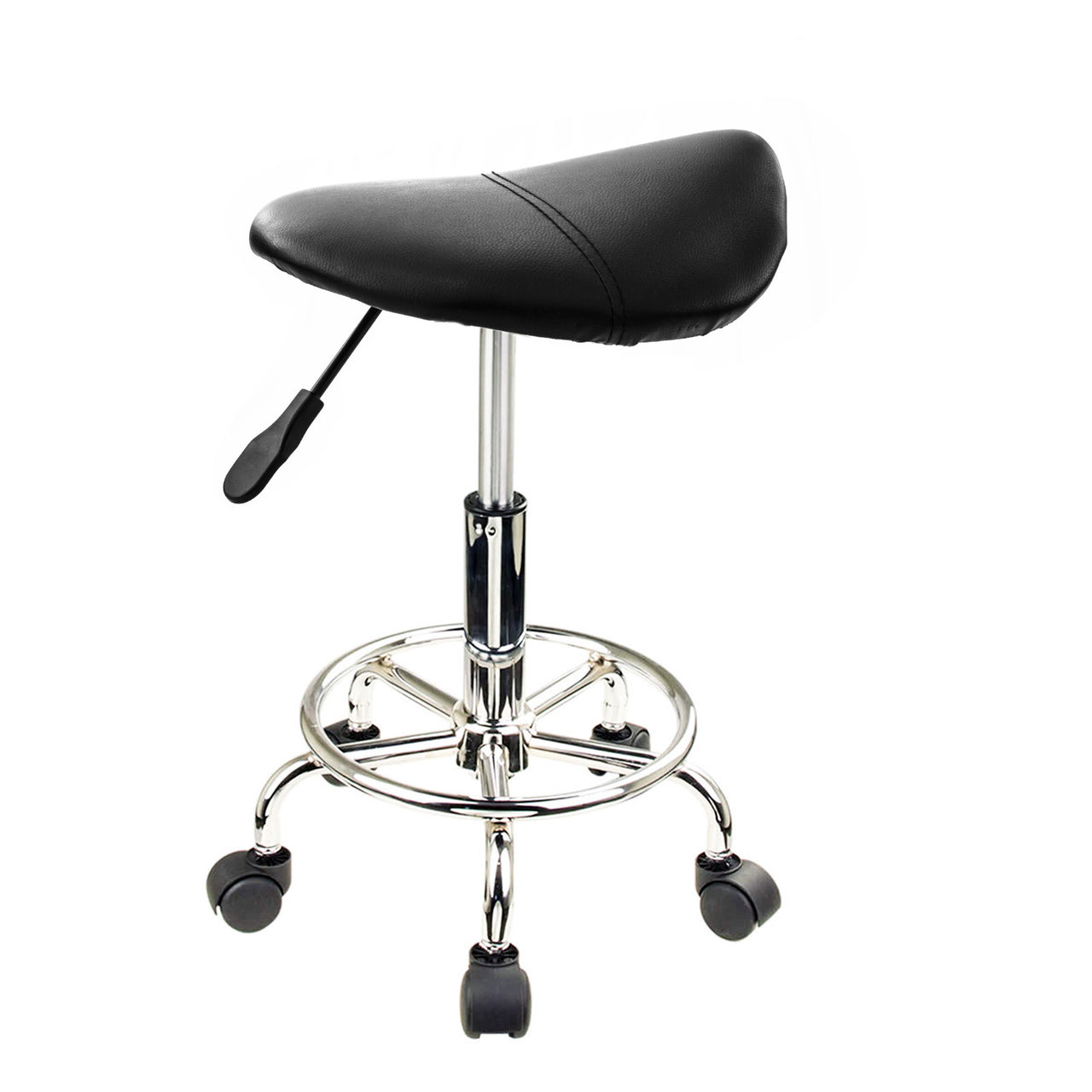 Forever Beauty 2 Set Black Salon Barber Stool Swivel Saddle Type