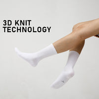 Thumbnail for Rexy 5 Pack Large White 3D Seamless Crew Socks Slim Breathable