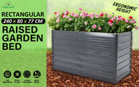 Thumbnail for Home Ready 240 x 80 x 77cm Grey 2-in-1 Raised Garden Bed Galvanised Steel Planter