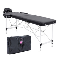 Thumbnail for Forever Beauty Black Portable Beauty Massage Table Bed Therapy Waxing 2 Fold 55cm Aluminium