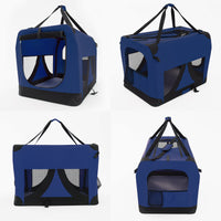 Thumbnail for Paw Mate Blue Portable Soft Dog Cage Crate Carrier L