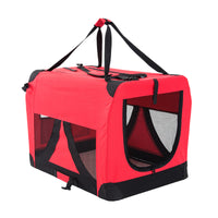 Thumbnail for Paw Mate Red Portable Soft Dog Cage Crate Carrier L