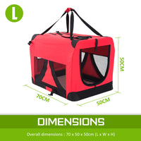 Thumbnail for Paw Mate Red Portable Soft Dog Cage Crate Carrier L