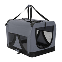 Thumbnail for Paw Mate Grey Portable Soft Dog Cage Crate Carrier XL