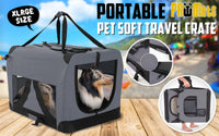 Thumbnail for Paw Mate Grey Portable Soft Dog Cage Crate Carrier XL