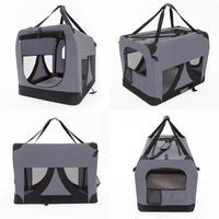 Thumbnail for Paw Mate Grey Portable Soft Dog Cage Crate Carrier XL
