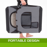 Thumbnail for Paw Mate Grey Portable Soft Dog Cage Crate Carrier XL