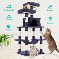 Thumbnail for Paw Mate 145cm Grey Cat Tree WHISKY Sisal Scratching Post Scratcher Pole Condo House Tower