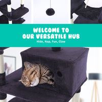 Thumbnail for Paw Mate 145cm Grey Cat Tree WHISKY Sisal Scratching Post Scratcher Pole Condo House Tower