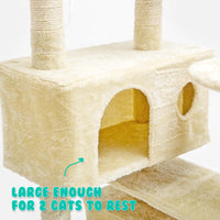 Thumbnail for Paw Mate 130cm Beige Cat Tree Soho Multi Level Scratcher